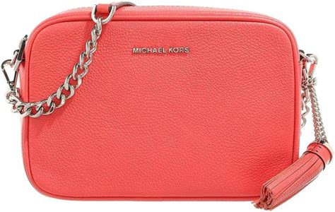 Michael Kors Ginny Leather Crossbody Bag (Geranium): 